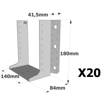 Sabots à ailes extérieures, gamme SAE CLASSIQUE (épaisseur 2mm, profondeur 84mm) - Réf. SAEL500/140/2_20