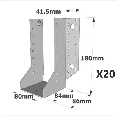 Sabots à ailes extérieures, gamme SAE CLASSIQUE (épaisseur 2mm, profondeur 84mm) - Réf. SAE440/80/2_20
