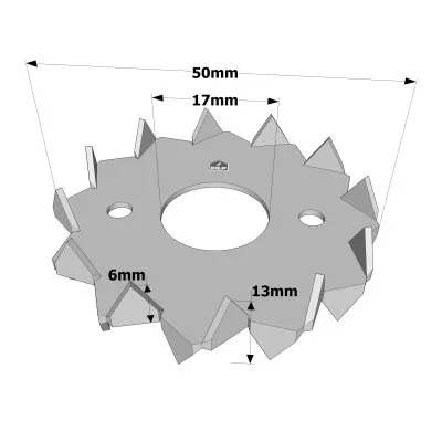 Crampon Bulldog double denture C1, C3 et C5 - Réf. C1-50G-B