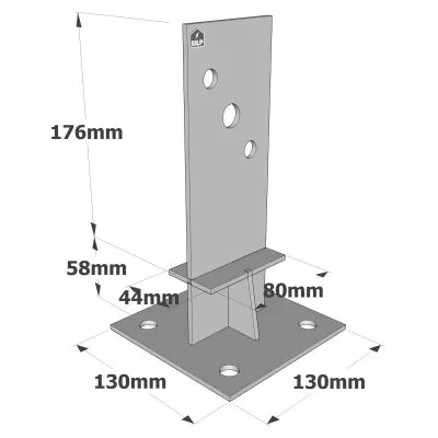 Pieds de poteau en âme avec platine - Réf. PPSDT230