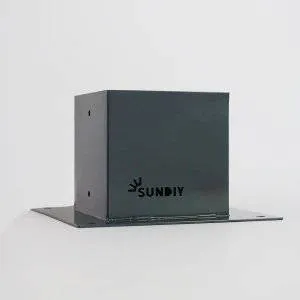 Support de poteau SUNDIY Anthracite RAL 7016 - Série 90mm