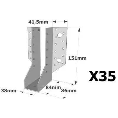 Sabots à ailes extérieures, gamme SAE CLASSIQUE (épaisseur 2mm, profondeur 84mm) - Réf. SAE340/38/2_35