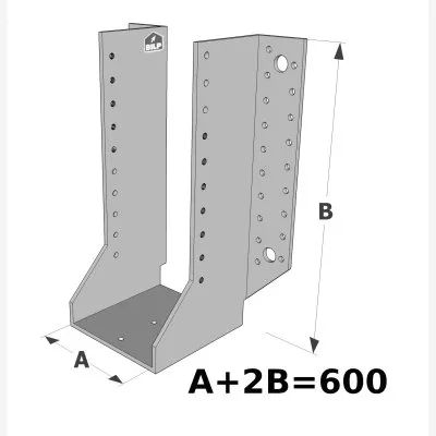 Grands sabots à ailes extérieures, gamme GSE CLASSIQUE (épaisseur 4mm, profondeur 110mm) - Réf. GSE600/4X
