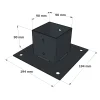 Dimensions du connecteur SUNDIY gris anthracite RAL 7016 - 90 mm, support de poteau