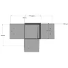 Dimensions du connecteur SUNDIY pente 20° Gris aluminium RAL 9006 - 120mm à 4 directions - Forme T1