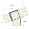 Dimensions du connecteur SUNDIY pente 20° Blanc RAL 9010 - 120mm à 4 directions - Forme T2