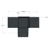 Dimensions du connecteur SUNDIY pente 20° Anthracite RAL 7016 - 120mm à 4 directions - Forme T1
