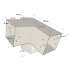 Dimensions du connecteur SUNDIY pente 20° Anthracite RAL 7016 - 120mm à 3 directions - Forme L3