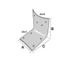 Equerre pour bois ronds - 57x80x80mm - Réf. EBR60-R_50