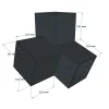 Dimensions du connecteur SUNDIY pente 20° Anthracite RAL 7016 - 120mm à 3 directions - Forme L4