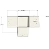 Dimensions du connecteur SUNDIY pente 20° Blanc RAL 9010 - 120mm à 4 directions - Forme T1