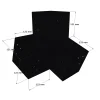 Dimensions du connecteur SUNDIY pente 20° Noir mat RAL 9005 - 120mm à 3 directions - Forme L4