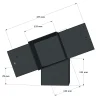 Dimensions du connecteur SUNDIY pente 20° Anthracite RAL 7016 - 120mm à 4 directions - Forme T2