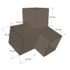 Dimensions du connecteur SUNDIY pente 20° Gris Taupe RAL 7006 - 120mm à 3 directions - Forme L1